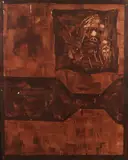 Antonio Recalcati, Da una storia per Johannesburg, 1960, oil on canvas