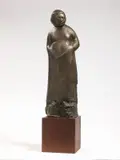 Iorio Vivarelli, La nonna, 1965, scultura in bronze con base in legno