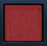 Bernard Aubertin, Tableau Clous, 1970, Nägel auf Holz, rot bemalt