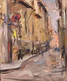 Scorcio di città by Enzo Pregno, oil on canvas, offered Mar 2021