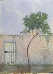 Muro e albero by Baccio Maria Bacci, oil on panel, offered Mar 2021