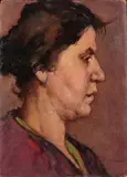Profilo di donna by Ludovico Tommasi, oil on cardboard, offered Mar 2021