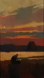 Tramonto by Renato Natali, oil on panel, offered Mar 2021