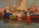 Velieri by Carlo Domenici, oil on panel, offered Mar 2021