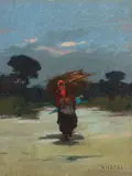 Boscaiola by Renato Natali, oil on canvas, offered Mar 2021