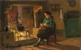 Interno by Cafiero Filippelli, oil on compensato, offered Mar 2021