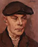 Volto d'uomo con berretto by Ludovico Tommasi, oil on cardboard, offered Mar 2021