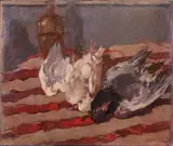 Natura morta con uccelli by Ludovico Tommasi, oil on cardboard, offered Mar 2021