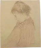 Fanciulla di profilo by Ludovico Tommasi, 1902, pastel on paper, offered Mar 2021