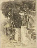 Aia by Ludovico Tommasi, charcoal and pastel on paper, offered Mar 2021