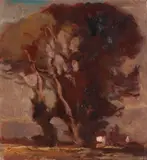 Paesaggio by Ludovico Tommasi, oil on cardboard, offered Mar 2021