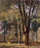 Bosco by Ludovico Tommasi, oil on cardboard, offered Mar 2021