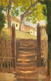 Eugenio Cecconi, Scalinata, oil on panel