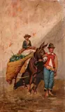 Adèle d'Affry, Contadini napoletani, oil on panel