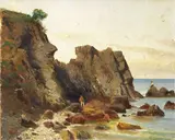 Antonino Leto, Sul mare, oil on cardboard