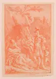Gaetano Gandolfi, Morte di Nerone, Incisione al bulino (attendibilmente da un libro) mm.