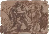 Domenico Mona, Corteo di sileno ebbro, inchiostro di seppia and watercolour on paper mm.