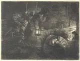 Adorazione dei pastori (scena notturna) by Hermenszoon van Rjin Rembrandt, Incisione mm., offered Mar 2021