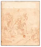 Studio per un martirio di Sant'Andrea by detto Domenichino Domenico Zampieri, sanguigna on paper mm., offered Mar 2021