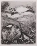 Marc Chagall, Le chartier embourbé, 1927, etching