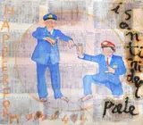 I Santini del Prete, Senza titolo, mixed media and collage on cardboard