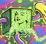 Skim, Marilyn in the box, acrylic on canvas