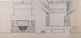 Alessandro Poli, Progetto per un parco urbano intitolato alla Resistenza, Modena, 1970, mixed media on paper