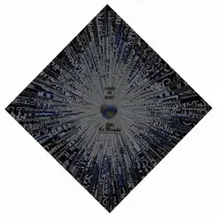 Comme on meurt dans le monde by Eugenio Miccini, 1995, collage on cardboard, offered Jul 2020