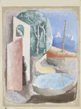 René Paresce, Paesaggio (Donna in attesa), 1932, tempera on card