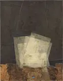 Roberto Crippa, Moonscape, 1964, collage di sughero and amiantite on panel