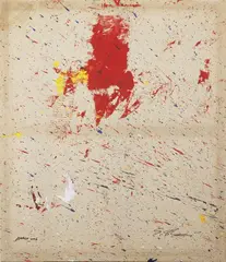 Crane Performance in Naples by Shôzô Shimamoto, 2006, acrylic on canvas, offered Jun 2020