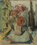 Vaso di fiori e bottiglia by Filippo de Pisis, oil on canvas board, offered Jun 2020