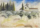 Paesaggio by Ottone Rosai, 1932, oil on cardboard, offered Jun 2020