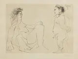 Pablo Picasso, Femme et Homme, 1965, Bulino e puntasecca