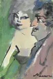 Mino Maccari, La coppia, 1968, oil on canvas