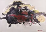 Arturo Carmassi, Senza titolo, mixed media on paper applicata on panel