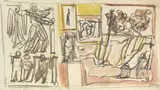 Mario Sironi, Composizione, mixed media on paper