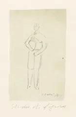 Studio di figura by Carlo Carrà, 1915, pencil on paper, offered Jun 2020