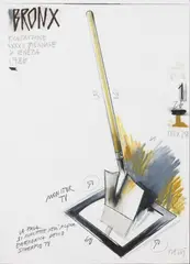 Bronx by Fabrizio Plessi, Signature lower right; top left: "Bronx / Reconstruction / XXXXII Biennale / di Venezia /, offered Jun 2020