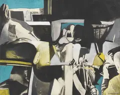 Giuseppe Romagnoni, Intervista, 1964, acrylic and mixed media on paper