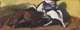 Ugo Capocchini, Corrida, oil on panel