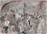 Renzo Grazzini, Crocifissione, gouache and charcoal on paper