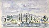 L'Allier a Vichy by Osvaldo Medici Del Vascello, 1931, watercolour on paper, offered May 2020