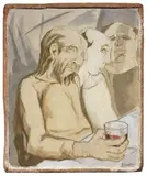 Renzo Grazzini, Studio di figure per L'Ultima Cena, 1970, affresco on embrice