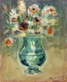 Vaso di fiori by Nino Tirinnanzi, 1975, mixed media on card, offered May 2020