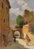 Strada di paese by Carlo Domenici, oil on faesite, offered May 2020