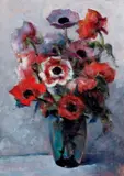 Corrado Michelozzi, Anemoni, oil on compensato