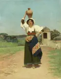 Cesare Bartolena, Acquaiola, oil on canvas
