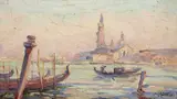 Achille Gaston Marchal, Venezia, Isola di San Giorgio, 1919, oil on panel
