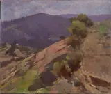 Paesaggio by Ludovico Tommasi, oil on cardboard, offered May 2020